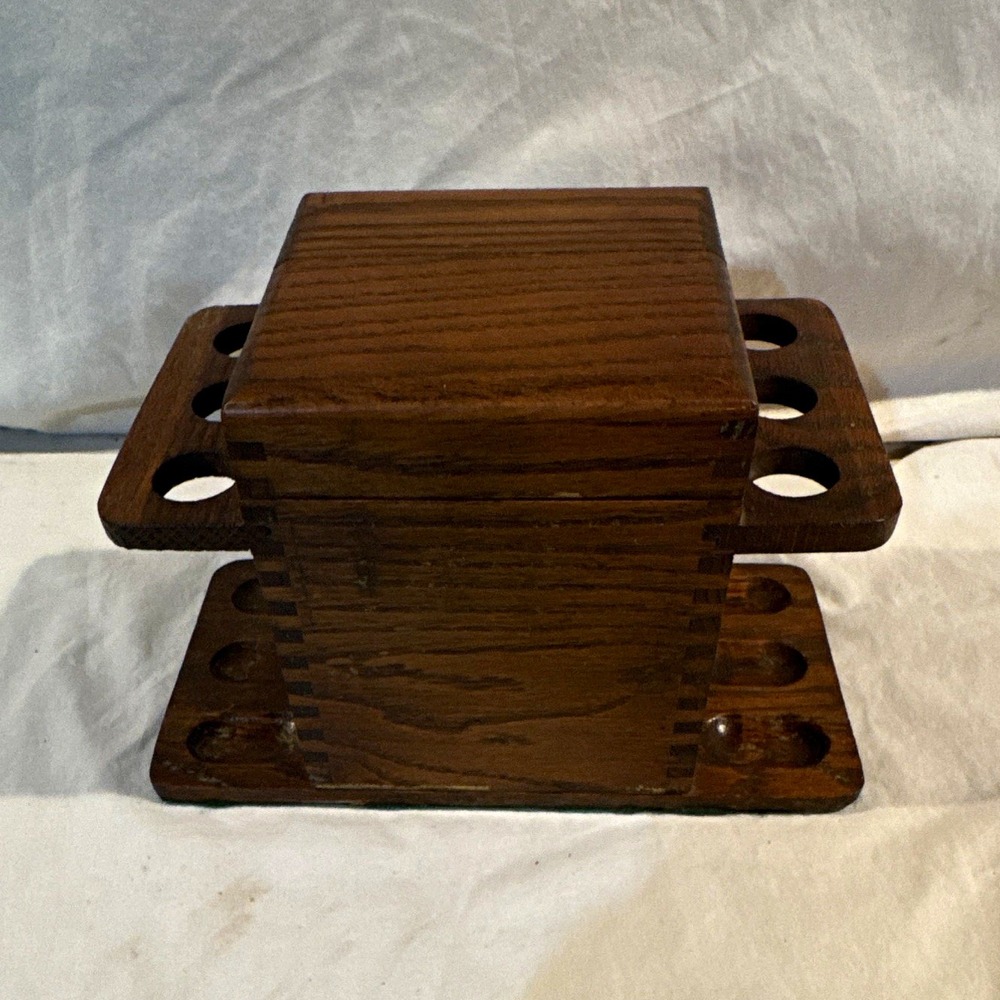 Wooden Cigar Humidor Box w/ Humidifier Disc, Cigar Rests, Felt Bottom